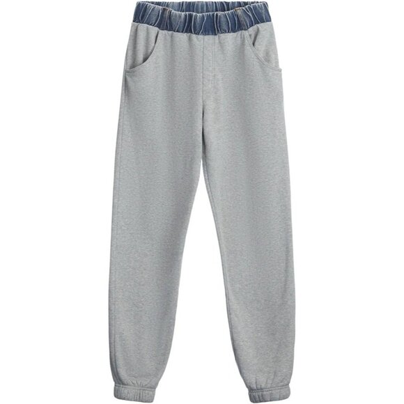 NWT Vintage Havana WASHED DENIM AND FLEECE COMBO JOGGER Size Medium - Picture 1 of 15